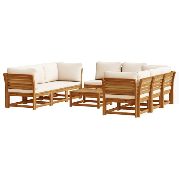 vidaXL 9 Piece Garden Lounge Set with Cushions Solid Wood Acacia