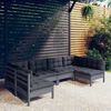 vidaXL 6 Piece Garden Lounge Set with Cushions Grey Solid Pinewood