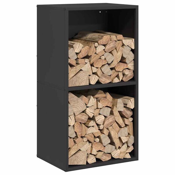 vidaXL Firewood Rack Black 40x30x75 cm Cold-rolled steel
