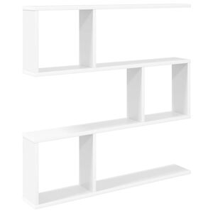 vidaXL Wall Shelf White 80 x 12 x 79.5 cm Engineered Wood