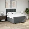 vidaXL Box Spring Bed with Mattress Dark Grey Double Fabric