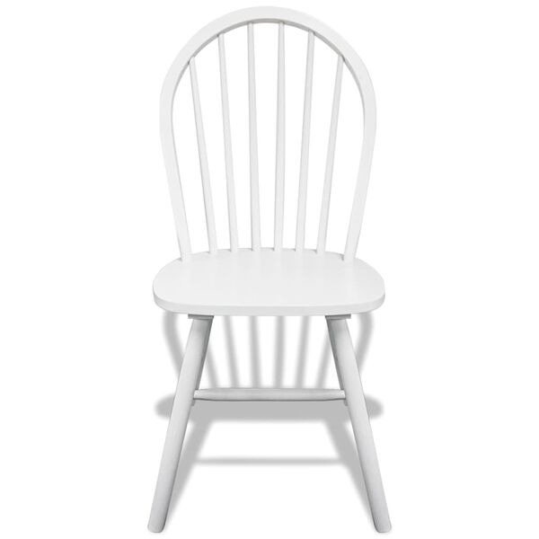 vidaXL Dining Chairs 6 pcs White Solid Rubber Wood