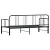 vidaXL Daybed with Trundle without Mattress Black 92x187 cm Single Metal
