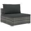 vidaXL 6 Piece Garden Lounge Set with Cushions Poly Rattan Grey