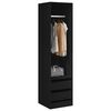 vidaXL Wardrobe with Drawers Black 50x50x200 cm Engineered Wood