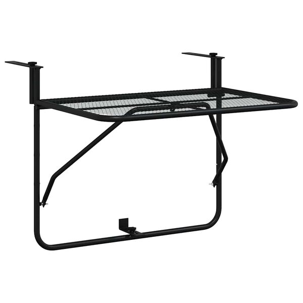 vidaXL Balcony Table Black 60x40 cm Steel