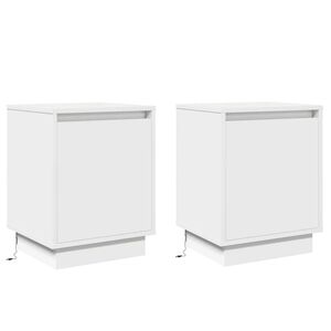 vidaXL Bedside Cabinet 2 pcs White 39 x 34.5 x 50 cm Engineered wood