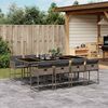 vidaXL 9 Piece Garden Dining Set with Cushions Grey Poly Rattan