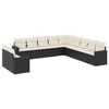 vidaXL 11 Piece Garden Sofa Set with Cushions Black Poly Rattan