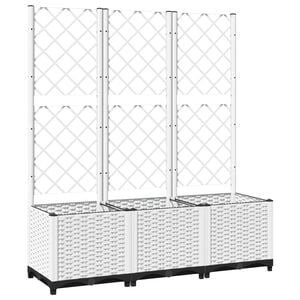 vidaXL Garden Planter White 120 x 40 x 136 cm