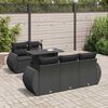 vidaXL 6 Piece Garden Sofa Set with Cushions Black Poly Rattan