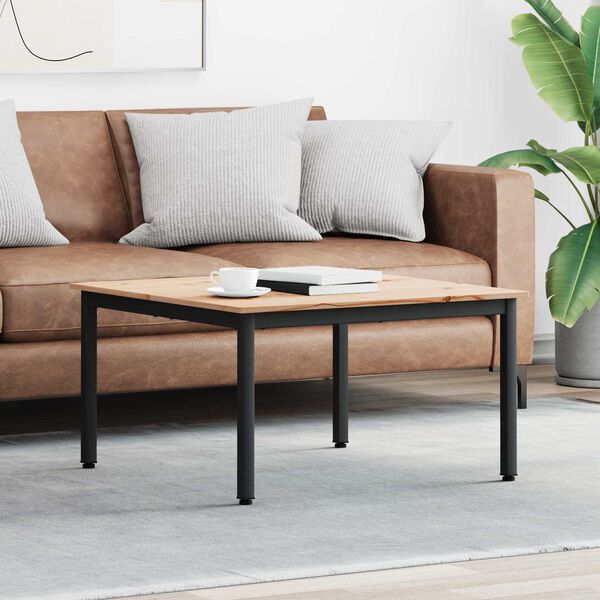 vidaXL Coffee Table Natural 80 x 80 x 45 cm Solid Pine Wood