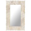 vidaXL Mirror White 80x50 cm Solid Mango Wood