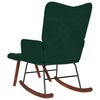 vidaXL Rocking Chair with Stool Dark Green Velvet