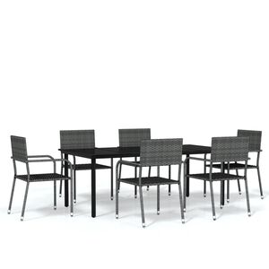 vidaXL 7 Piece Garden Dining Set Grey