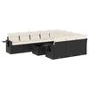 vidaXL 11 Piece Garden Sofa Set with Cushions Black Poly Rattan