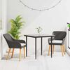 vidaXL Garden Dining Set with Cushion 3 pcs Black Poly Rattan