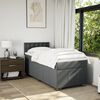 vidaXL Box Spring Bed with Mattress Dark Grey King Single Fabric