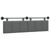 vidaXL Hanging Headboard Dark Grey Fabric