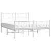vidaXL Metal Bed Frame without Mattress with Footboard White 150x200cm