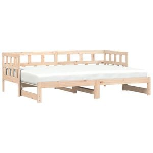 vidaXL Daybed with Trundle without Mattress 90x190 cm Single Solid Wood