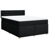 vidaXL Box Spring Bed with Mattress Black Queen Fabric