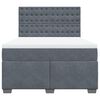 vidaXL Box Spring Bed with Mattress Dark Grey Double Velvet