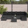 vidaXL Garden Sofa Set with Cushion Manual 8 pcs Black Poly Rattan