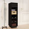 vidaXL Shoe Cabinet Black 30x34x105 cm Solid Wood Pine