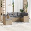 vidaXL 5 Piece Garden Sofa Set with Cushions Beige Poly Rattan