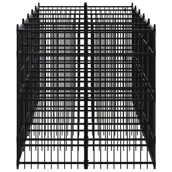 vidaXL Outdoor Dog Kennel Steel 9.22 m²