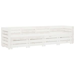 vidaXL Garden 4-Seater Pallet Sofa Wood White