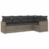 vidaXL 5 Piece Garden Sofa Set with Cushions Grey Poly Rattan