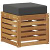 vidaXL 2 pcs Stoolbench Solid Acacia Wood Natural and Anthracite