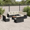 vidaXL 12 Piece Garden Sofa Set with Cushions Black Poly Rattan