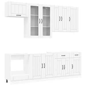 vidaXL Kitchen Unit LUCCA 8 pcs White Engineered Wood
