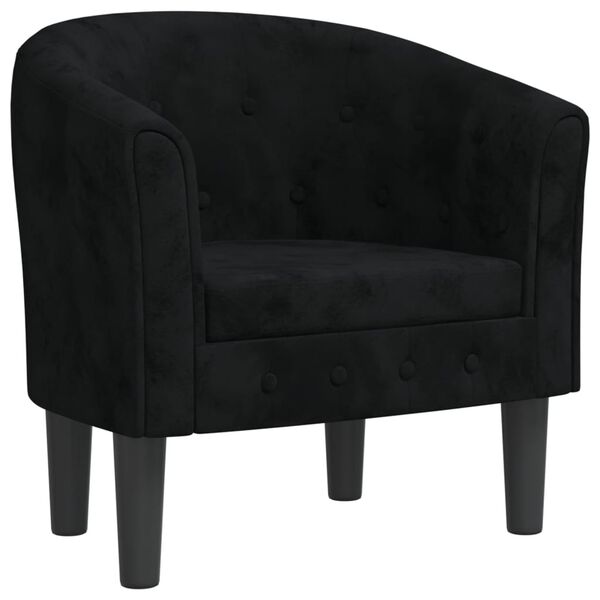 vidaXL Tub Chair Black Velvet
