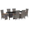 vidaXL Garden Dining Set 7 pcs Grey Poly Rattan