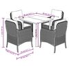 vidaXL 5 Piece Garden Dining Set with Cushions Grey Poly Rattan