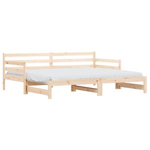vidaXL Daybed with Trundle without Mattress 90x190 cm Single Solid Wood