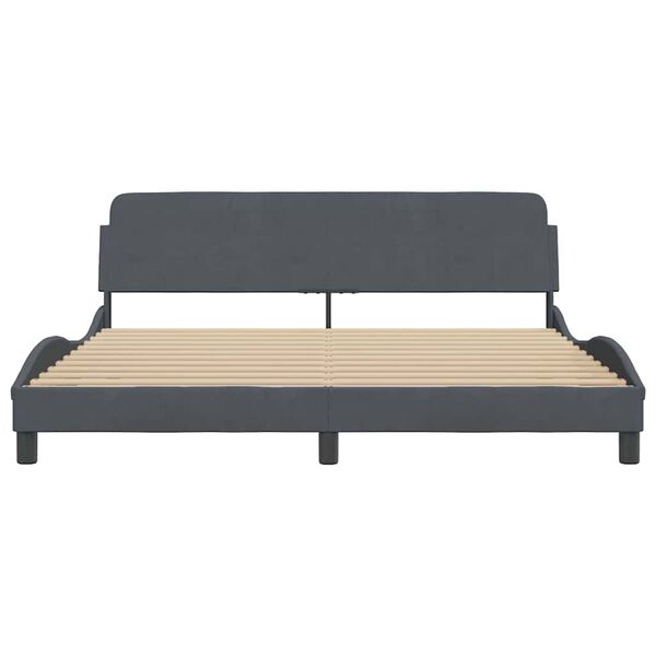 vidaXL Bed Frame "Dover" Dark Grey 180x200 cm King Velvet