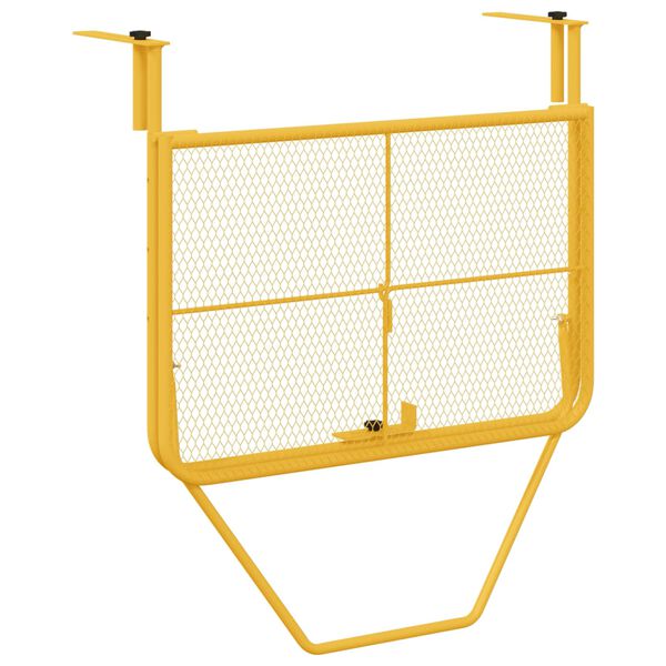 vidaXL Hanging Balcony Table Folding Mustard 60 x 39 x 65 cm Steel