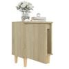 vidaXL Bed Cabinets with Solid Wood Legs 2 pcs Sonoma Oak 40x30x50 cm