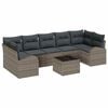 vidaXL Garden Sofa Set with Storage with Pillow 8 pcs Grey Poly Rattan