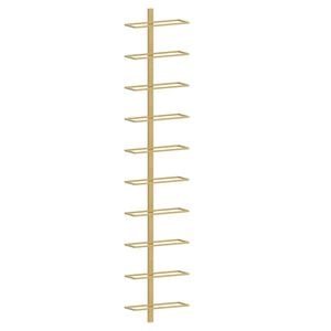 vidaXL Wall-mounted Wine Rack for 10 Bottles Gold Metal