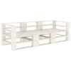 vidaXL Garden Pallet Sofa White 3-Seater Wood