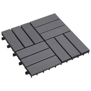 vidaXL Decking Tile 10 pcs Grey 30 x 30 cm Acacia Hardwood