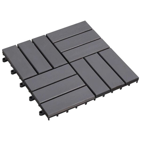 vidaXL Decking Tile 10 pcs Grey 30 x 30 cm Acacia Hardwood