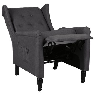 vidaXL Reclining Chair Dark Grey Fabric