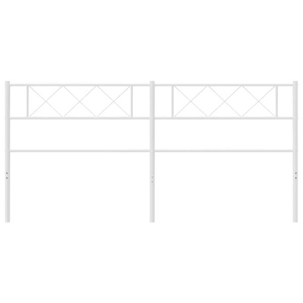 vidaXL Metal Replace Headboard White 180 cm